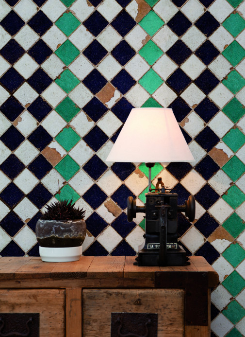 Coordonne Wallpaper Tourquoise Chess