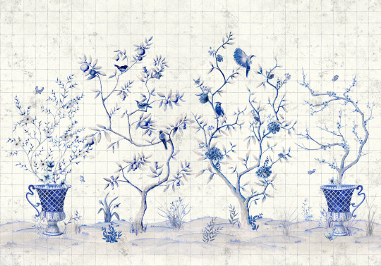 Coordonne Papier peint panoramique Meihua - Blue Spirulina