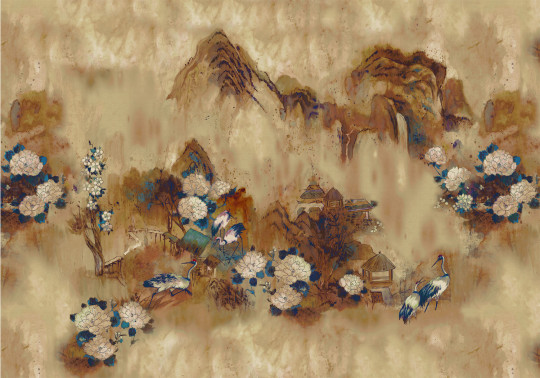 Coordonne Papier peint panoramique Kasgar - Blue Spirulina