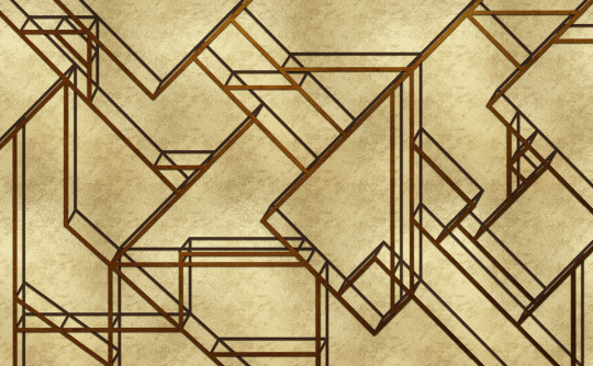 Coordonne Wandbild L-Geometric - Gold