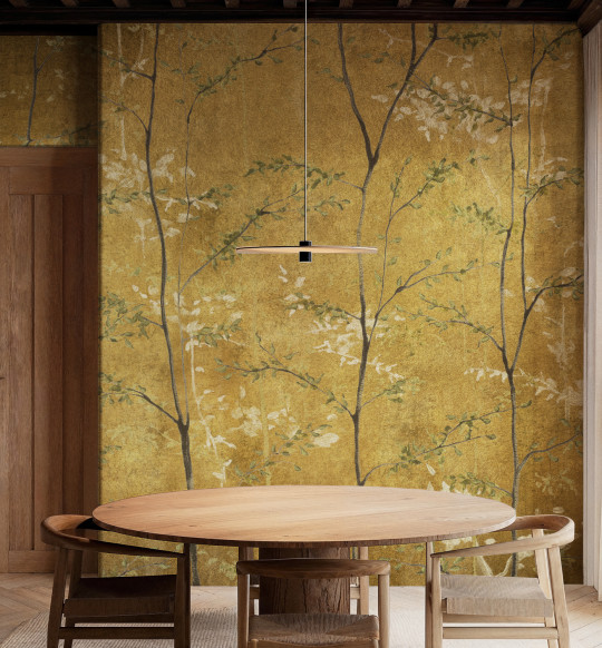 Coordonné Wandbild Woods - Extra Gold