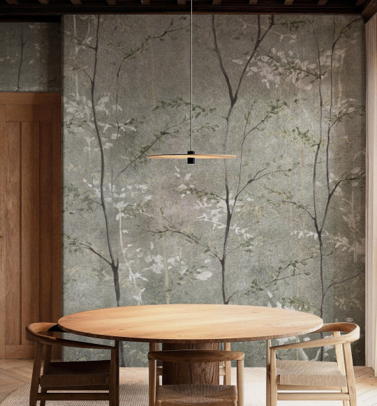 Coordonné Wandbild Woods - Extra Silver