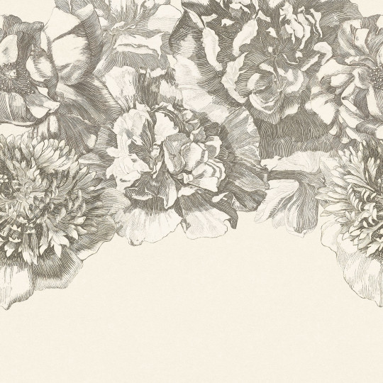 Eijffinger Papier peint panoramique Flower Fall - Black/ White