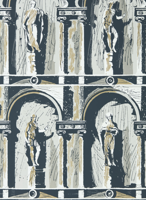Zoffany Tapete Montacute - Platinum Grey/ Ink