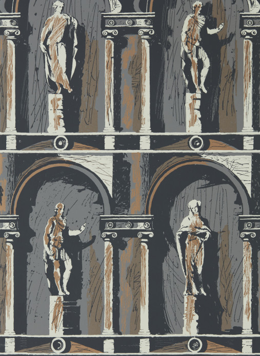 Zoffany Tapete Montacute - City Grey/ Bone Black