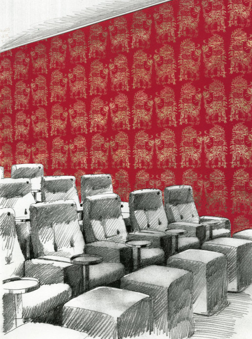 Zoffany Tapete Sicilian Lion - Cinnabar/ Bronze