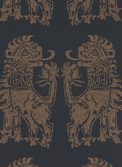 Zoffany Tapete Sicilian Lion - Bone Black/ Coppper