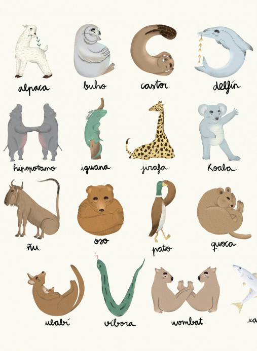 Coordonne Mural Animal Alphabet - Multi