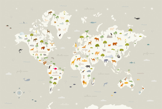 Coordonne Wandbild Animal Map