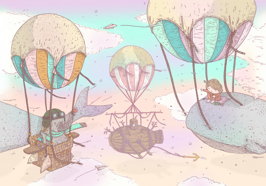 Coordonne Papier peint panoramique Ballon Rides