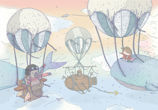 Coordonne Papier peint panoramique Ballon Rides - Dawn