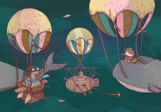 Coordonne Papier peint panoramique Ballon Rides - Dusk