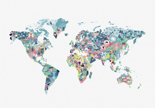 Coordonne Mural Diversity Map - Snow