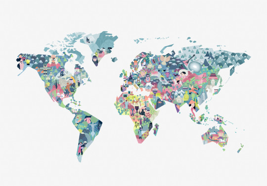 Coordonne Papier peint panoramique Diversity Map