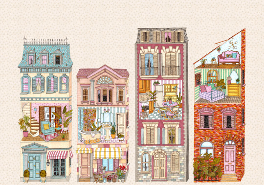 Coordonne Mural Dolls House - Cream