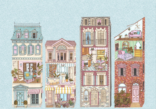 Coordonne Wandbild Dolls House - Azure