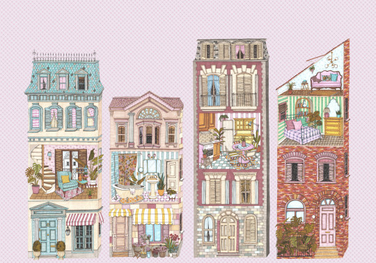 Coordonne Mural Dolls House - Pinky