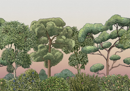 Coordonne Mural Green Forest - Dawn