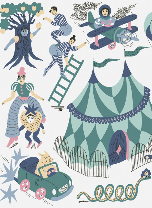 Coordonne Papier peint panoramique Magic Circus - Mint