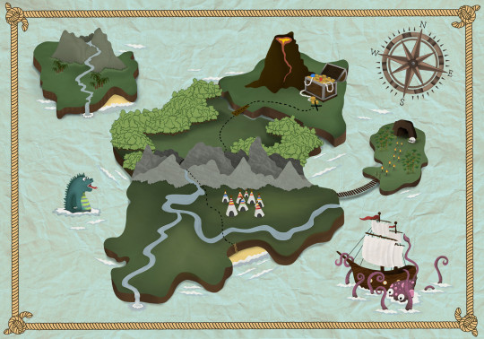 Coordonne Carta da parati panoramica Treasure Map - Mint