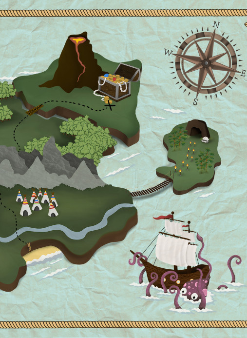 Coordonne Wandbild Treasure Map - Mint