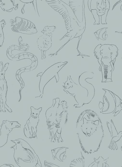 Coordonne Wallpaper Zoology - Aqua