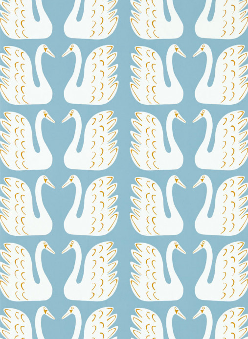 Scion Tapete Swim Swam Swan - Sky/ Chai