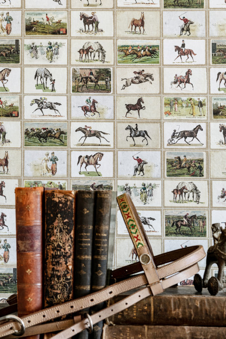 MINDTHEGAP Wallpaper English Equestrian Stamps - Brown