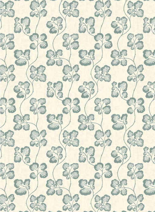 Josephine Munsey Wallpaper Cabbage Check - Osney Blue and Clarke White