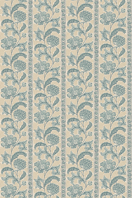 Josephine Munsey Tapete Floral Check - Osney Blue and Salt Ridge