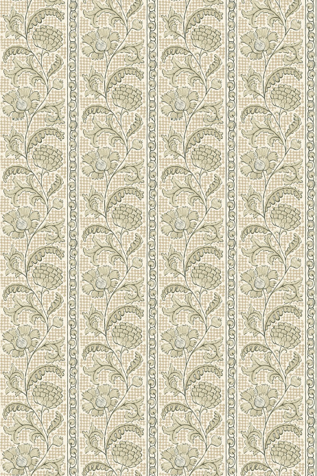 Josephine Munsey Papier peint Floral Check - Maitland Green and Cotswold White