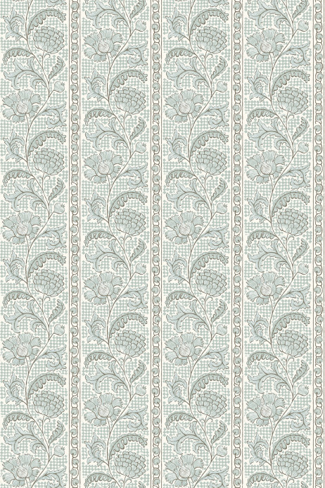 Josephine Munsey Papier peint Floral Check - Barton Blue and Cotswold White