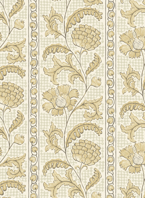 Josephine Munsey Papier peint Floral Check - Lemon and Salt Ridge