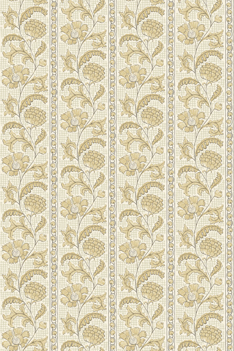 Josephine Munsey Papier peint Floral Check - Lemon and Salt Ridge