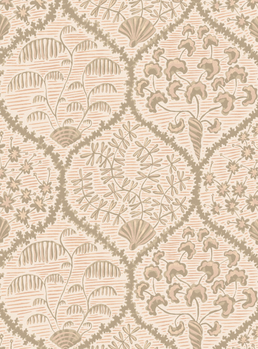 Josephine Munsey Wallpaper Sowerby - Coral and Stepping Stone