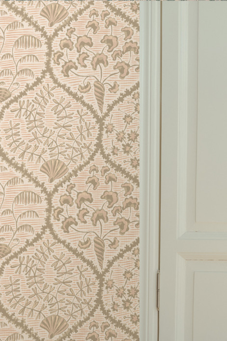 Josephine Munsey Wallpaper Sowerby - Coral and Stepping Stone