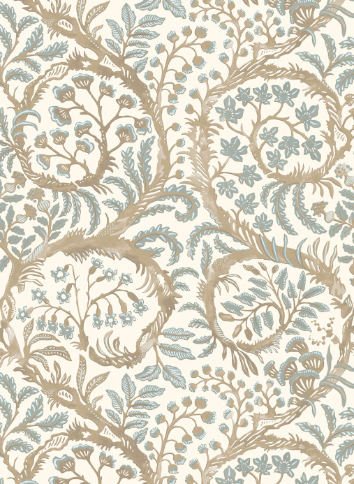 Josephine Munsey Papier peint Butterrow - Soft Blue and Brown