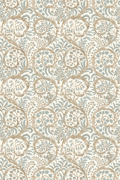 Josephine Munsey Papier peint Butterrow - Soft Blue and Brown