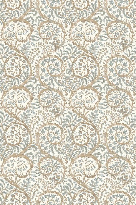 Josephine Munsey Wallpaper Butterrow - Soft Blue and Brown