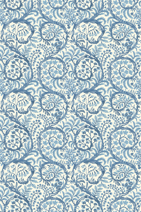 Josephine Munsey Wallpaper Butterrow - Bright Blue and White