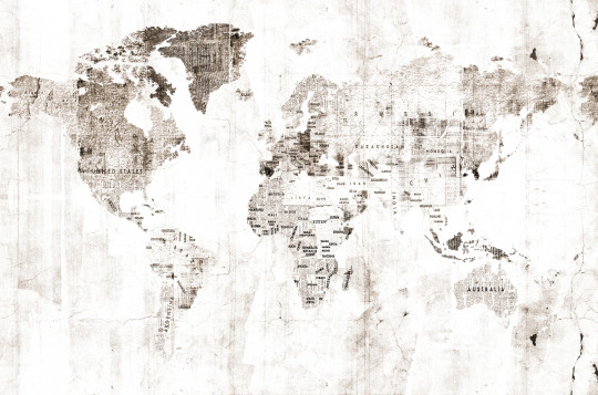 Coordonne Papier peint panoramique Newspaper Map - Sepia