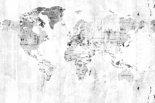 Coordonne Papier peint panoramique Newspaper Map - White