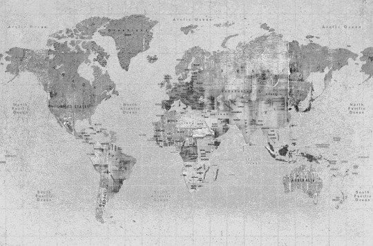 Coordonne Wandbild Newspaper Map - Black