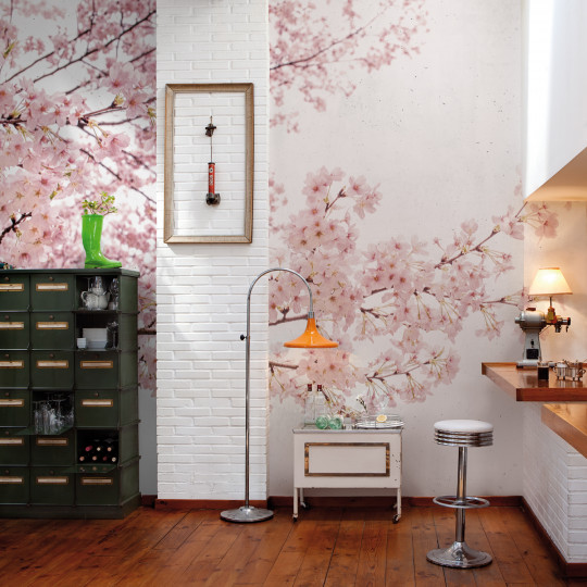 Coordonne Mural Blossom Almond Tree Pink