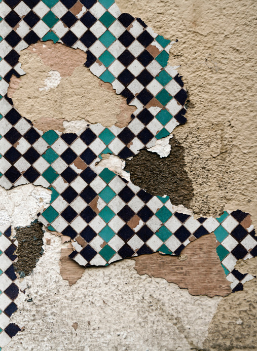 Coordonne Papier peint panoramique Tiles Broken Wall - Turquoise