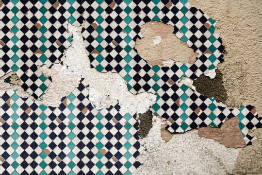 Coordonne Wandbild Tiles Broken Wall - Turquoise