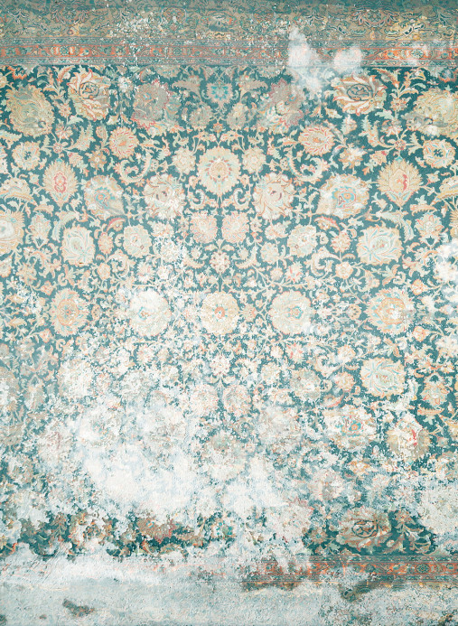 Coordonne Mural Floral Rug Turquoise