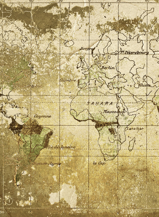 Coordonne Wandbild Old Map - Gold