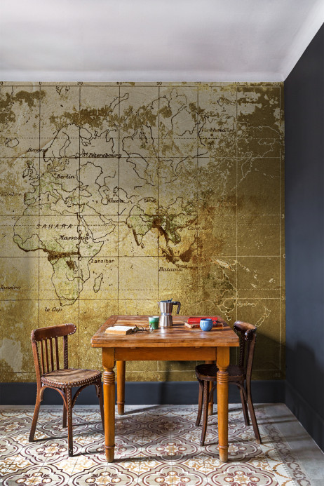 Coordonne Wandbild Old Map - Gold