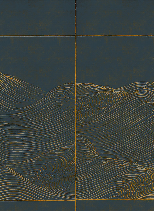 Coordonne Wandbild Waves - Dark Blue